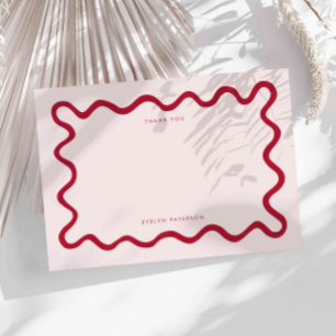 Carte De Correspondance Merci de la ligne rouge carré