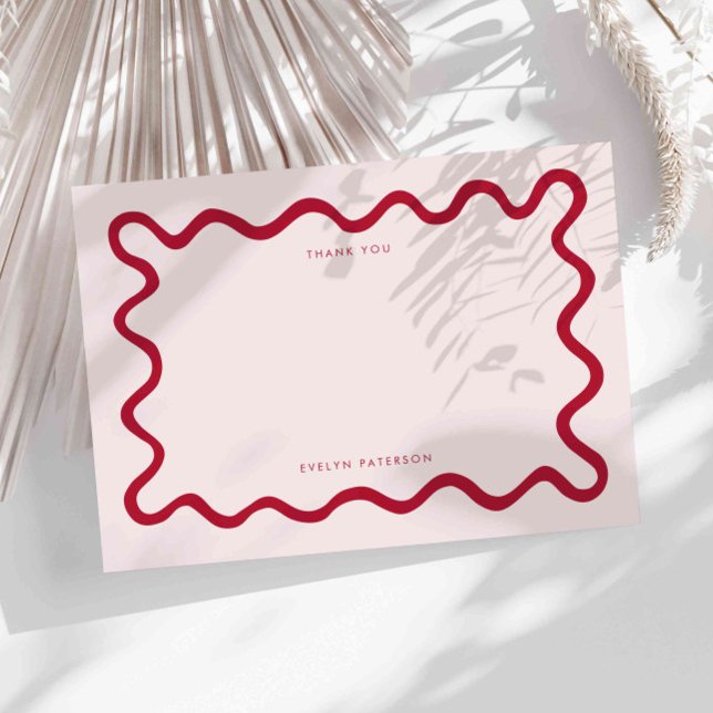 Carte De Correspondance Merci de la ligne rouge carré (Créateur téléchargé)