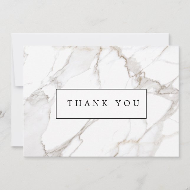 Carte De Correspondance Merci de Marbre blanc de Calacatta (Devant)