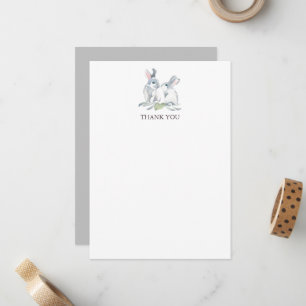 Carte De Correspondance Merci de papeterie personnalisée Bunny Spring