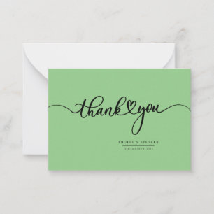 Carte De Correspondance Merci de script simple à main