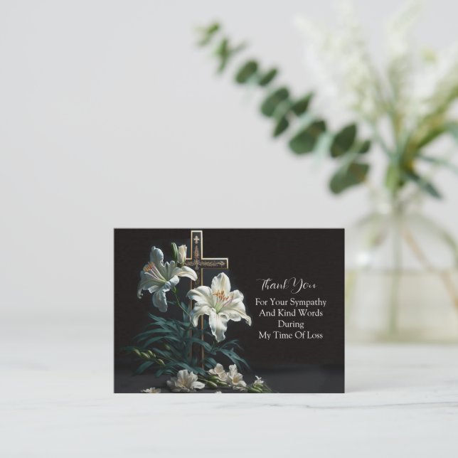 Carte De Correspondance Merci d'élégance croisée et fleurie (Debout devant)