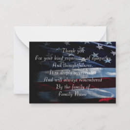 Carte De Correspondance Merci du drapeau américain