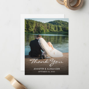 Carte De Correspondance Merci élégant moderne photo Mariage