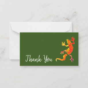 Carte De Correspondance Merci faune gecko éco art animal