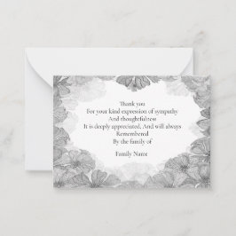 Carte De Correspondance Merci feuille monochrome
