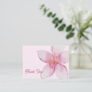 Carte De Correspondance Merci   Fleur de la plumeria de l'aquarelle hawaïe