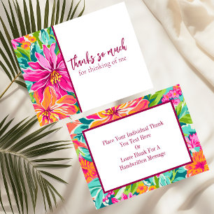 Carte De Correspondance Merci floral multicolore Preppy