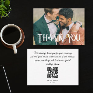 Carte De Correspondance merci gay mariage photo code qr