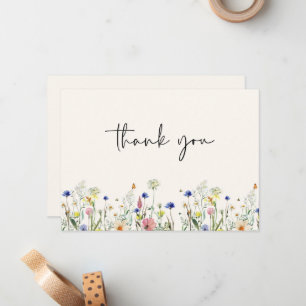 Carte De Correspondance Merci Mariage de prairie sauvage