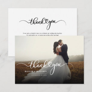 Carte De Correspondance Merci mariage de script photo
