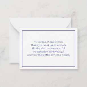 Carte De Correspondance Merci Mariage pourpre