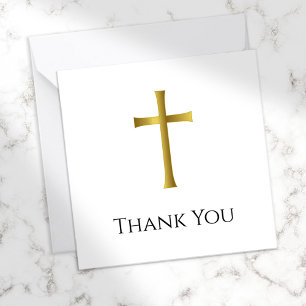 Carte De Correspondance Merci Memorial Gold Cross Funeral