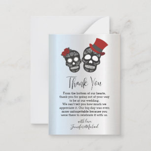 Carte De Correspondance merci métallique halloween mariage éffrayant