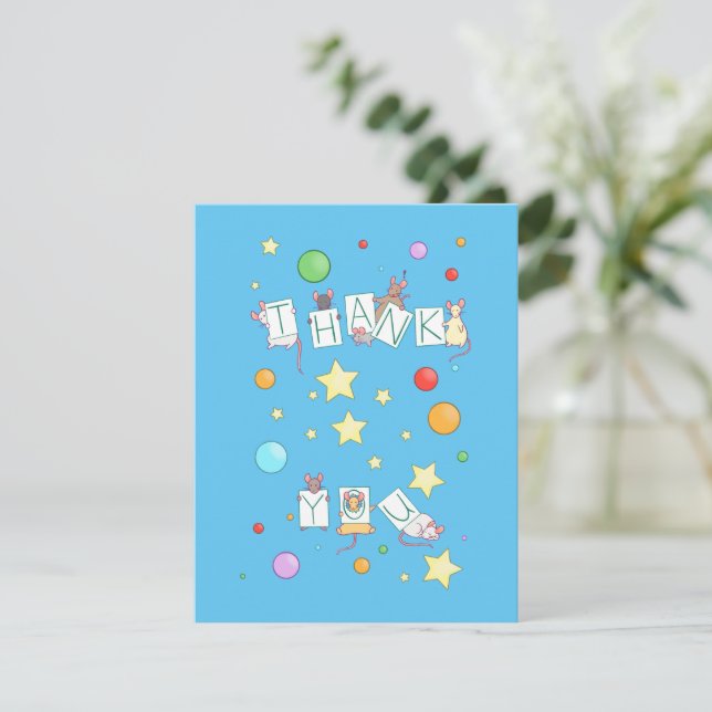 Carte De Correspondance Merci Mice (Debout devant)