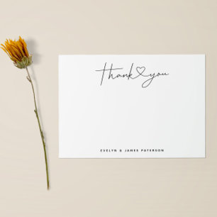 Carte De Correspondance Merci minimaliste mignon Merci coeur