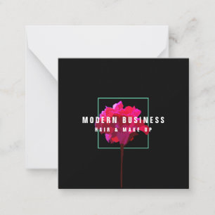 Carte De Correspondance Merci Moody Fuchsia Turquoise rose Flower Business