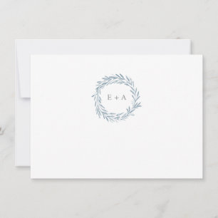 Carte De Correspondance Merci Motif de monogramme de courroie bleu