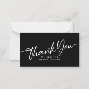 Carte De Correspondance Merci noir pour les petites entreprises