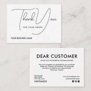 Carte De Correspondance Merci pour la commande