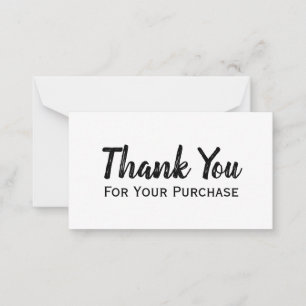 Carte De Correspondance Merci Pour Votre Achat Script Minimal Moderne