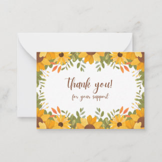 Carte De Correspondance Merci pour votre soutien - Coeur