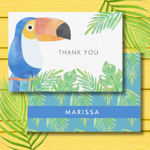 CARTE DE CORRESPONDANCE MERCI TOUCAN AQUARELLE