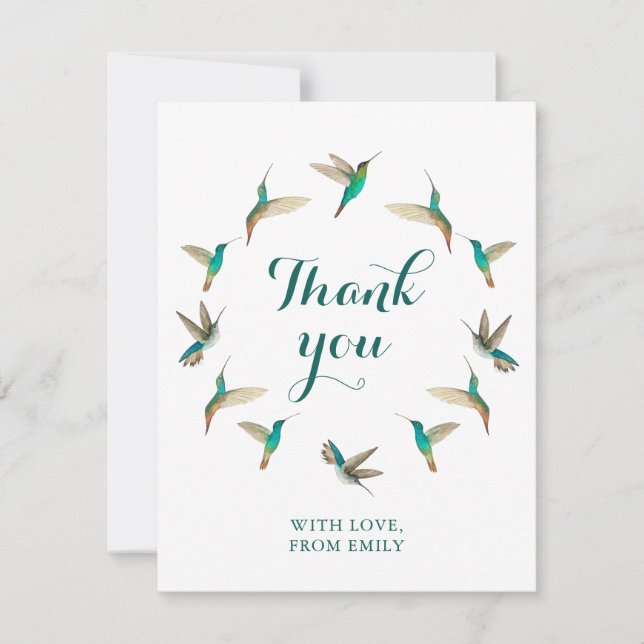 Carte De Correspondance Merci Turquoise Personnalisé (Devant)