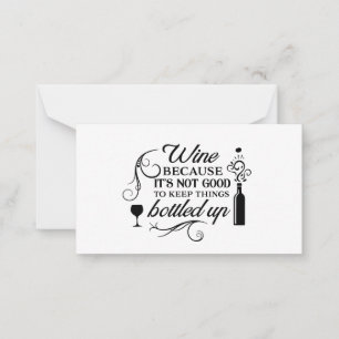 Carte De Correspondance mignon amateur de vin mot art