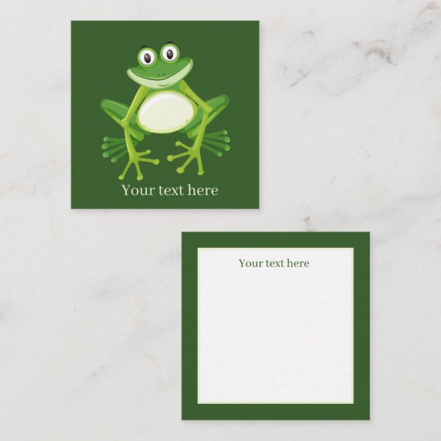 Carte De Correspondance mignon amoureux de grenouilles ajouter un sentimen (Devant / Derrière)