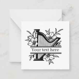 Carte De Correspondance mignon amoureux de musique harpe ajouter texte cad