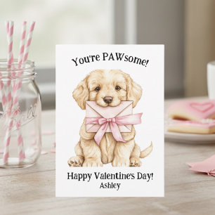 Carte De Correspondance Mignon Chien T'es PAtissant Enfants Saint-Valentin