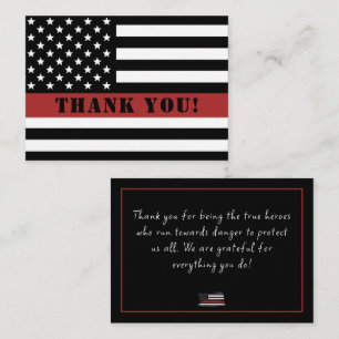 Carte De Correspondance Mince Red Line USA Drapeau Firefighter Appréciatio