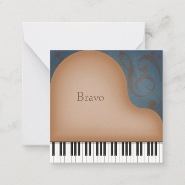 Carte De Correspondance Mini Brown Grand Piano Personnalisé (Devant)
