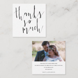Carte De Correspondance MINI   Calligraphie Mariage photo Merci