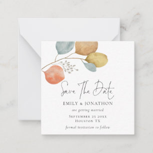 Carte De Correspondance MINI Feuilles Aquarelle tendance Enregistrer la
