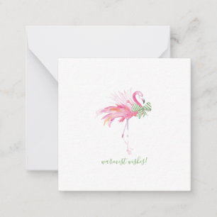 Carte De Correspondance Mini Flamant rose rose Noël