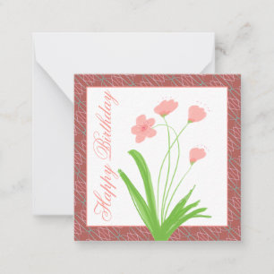 Carte De Correspondance Mini floral rose