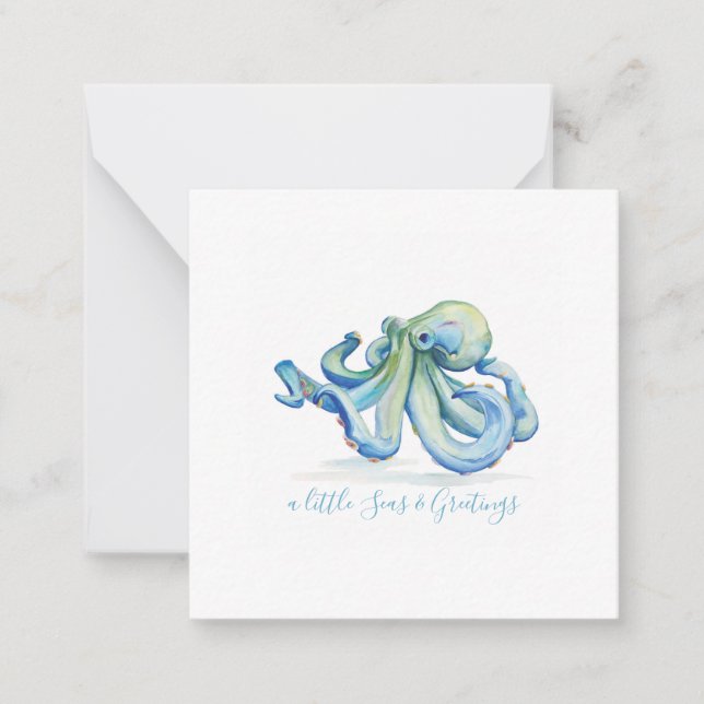 Carte De Correspondance Mini Octopus Noël (Devant)