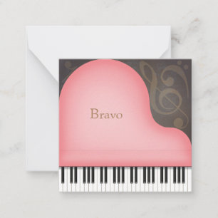 Carte De Correspondance Mini personnalisé Piano Grand Rose