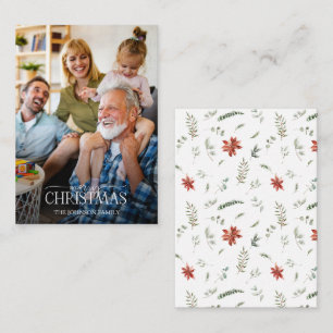 Carte De Correspondance Mini Poinsettia verdure Joyeux Noël Photo