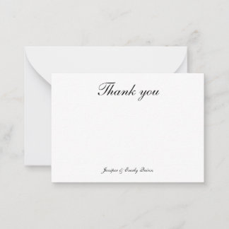 Carte De Correspondance Minimalist Calligraphy Thank You