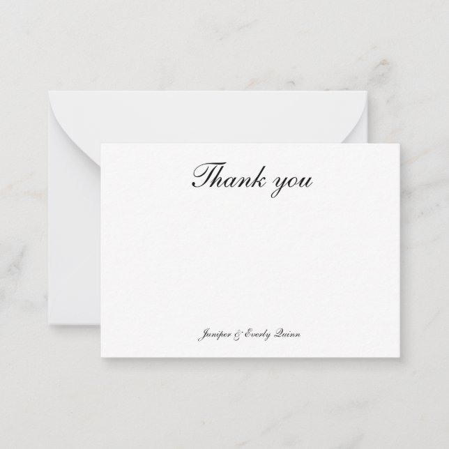 Carte De Correspondance Minimalist Calligraphy Thank You (Devant)