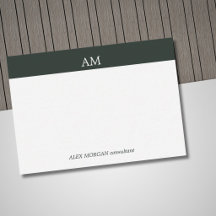 Minimaliste Bande Verte Monogramme Blanc Entrepris