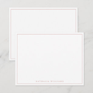 Carte De Correspondance Minimaliste de base personnalisez le Rose papier à