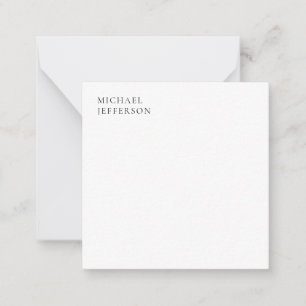 Carte De Correspondance Minimaliste Moderne Noir & Blanc Uni