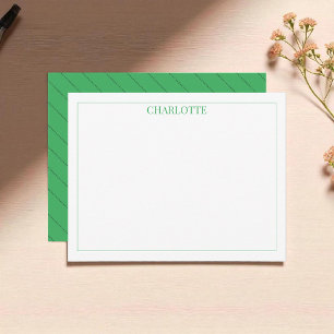 Carte De Correspondance Minimaliste Vert Grandes Tailles Classique Chic Mo