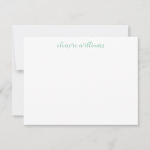 Carte De Correspondance Mint Green élégant moderne élégant Script fille él