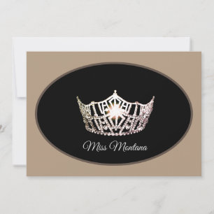 Carte De Correspondance Miss America Flat Note Carte-Argent Couronne/Beige