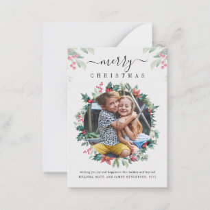 Carte De Correspondance Mistletoe photo moderne Joyeux Noël